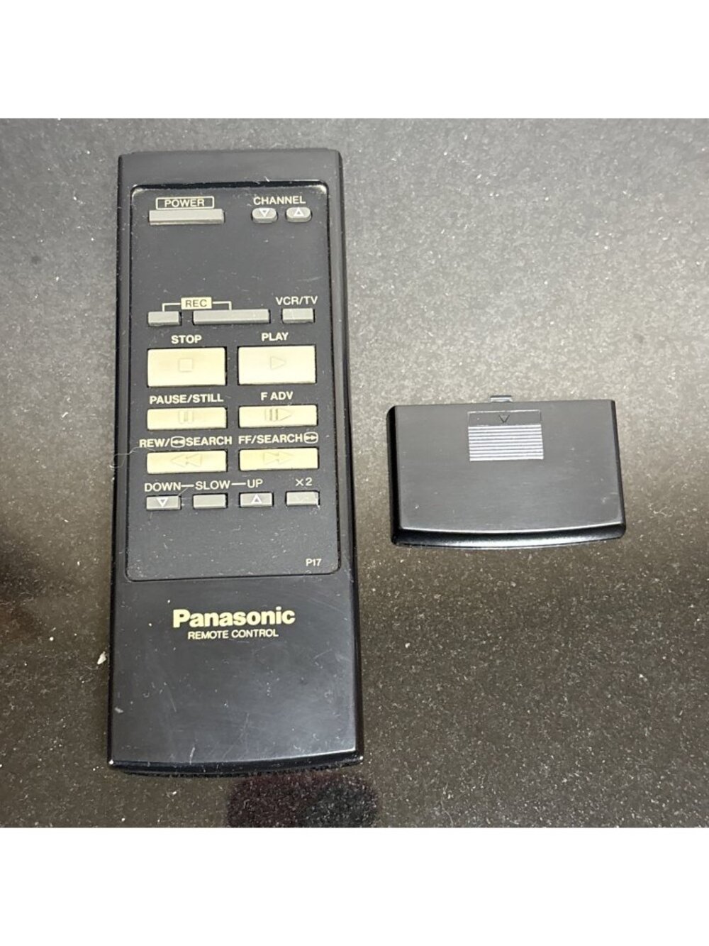 Panasonic vsqs0536 Remote Control VCR TV Japan Genuine Tested P17 Black w Cover